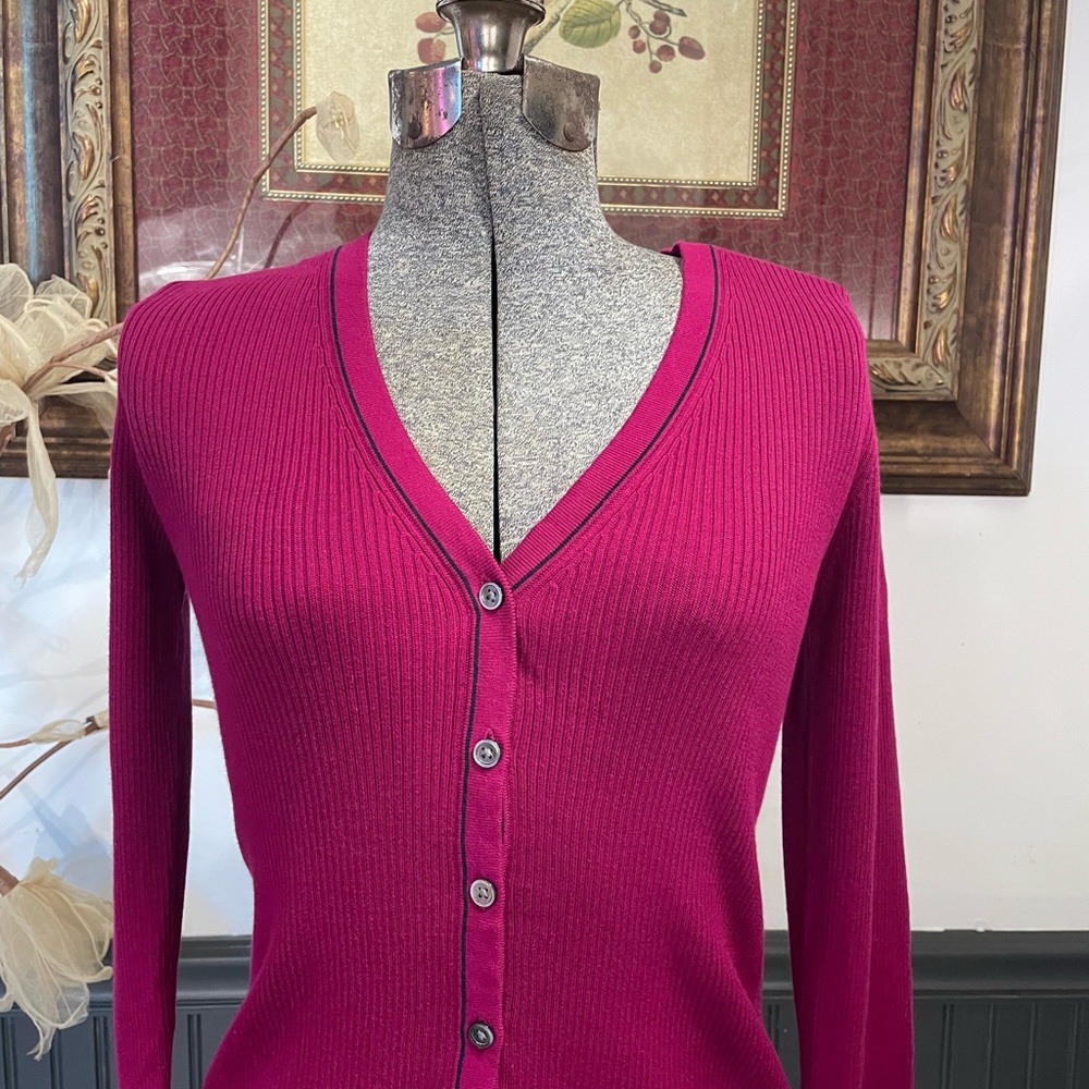 Ines De La Fressange Paris X Uniqlo Cotton Ribbed Knit Cardigan - Sz S 🧡🎀 - Picture 3 of 10